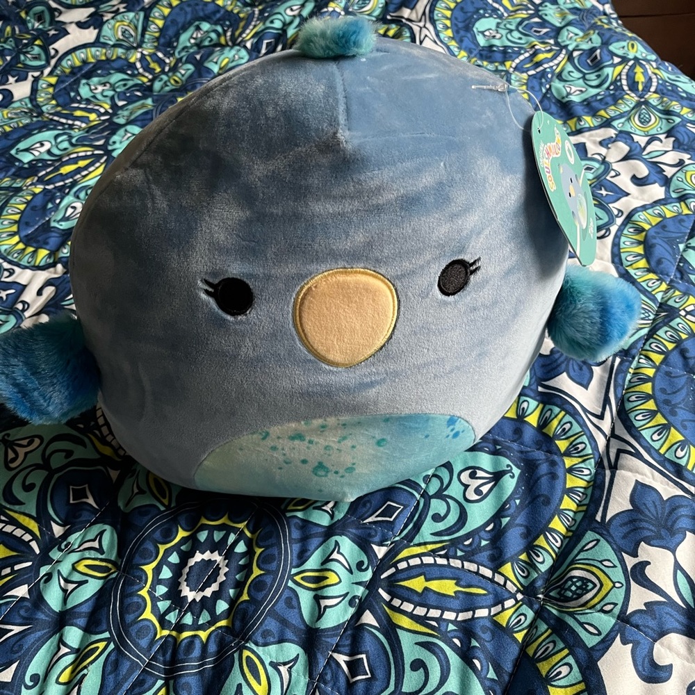 NWT Squishmallows 11” Blue Parrot Zipp